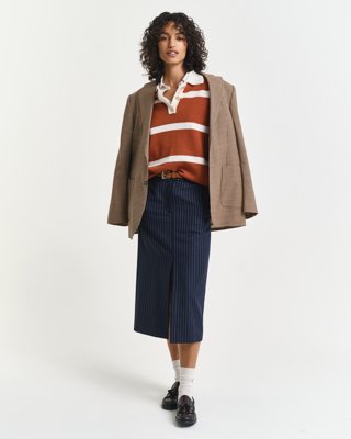 GANT - Stripete midiskjørt til dame evening blue