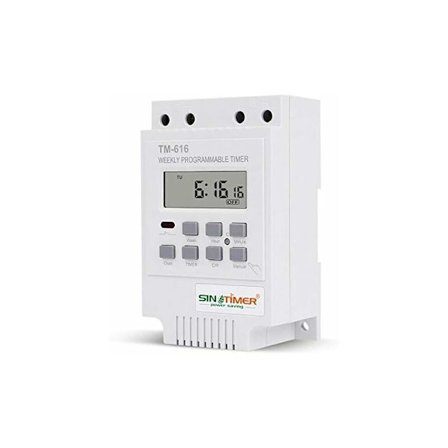 1x TM616 Relæafbryderprogrammer 12V Ugentlig Digital Timer med LCD Digital Display - Hvid