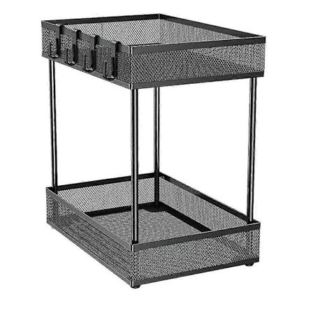 Under diskbänken Organisatörer och förvaring, Badrumsskåp Organisatör och förvaring, 2-vånings under skåp Org