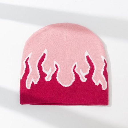 Tykk Varm Ørevarmere Hue Mænd Vinter Flamme Trykt Ride Strikket Hue