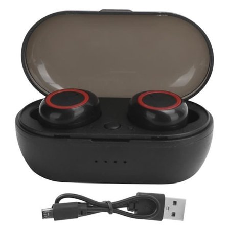 Fdit Bluetooth-hörlurar Y50 Trådlösa Bluetooth-öronsnäckor Bluetooth-hörlurar Stereoheadset Bluetooth 5.0 (röd svart)