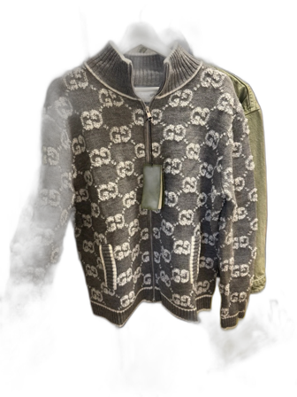 Grå stickad kofta från Gucci