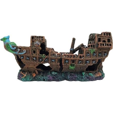 Akvariedekoration 24x10x7CM Stor Størrelse Resin Akvariedekoration Akvarietilbehør Bruges til at Dekorere Akvarier (Skibsvrag)