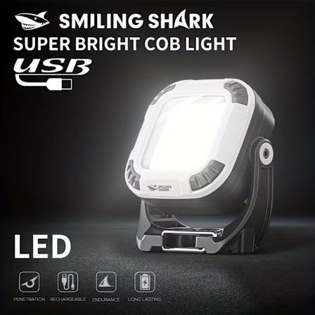 Oppladbar Arbeidslampe – Supersterk 49 LED Lommelykt for Camping med Magnet & Stativ