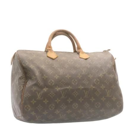 Louis Vuitton Vintage, Pre-owned Speedy 35 Monogram Handbag Bruin, Dames, Maat:ONE Size,leer