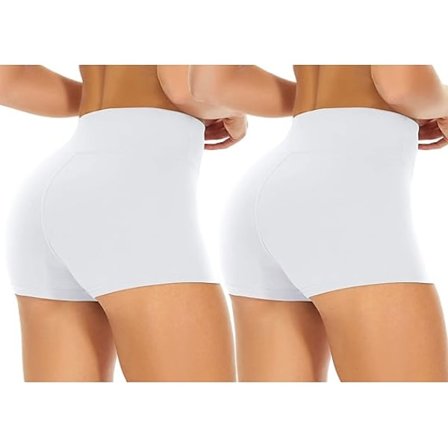 Højtaljede hotpants til kvinder, anti-gnidnings stretchy mini shorts, shorts til yoga fitnesscenter cykling sport løb træning hvid(XXL) XXL