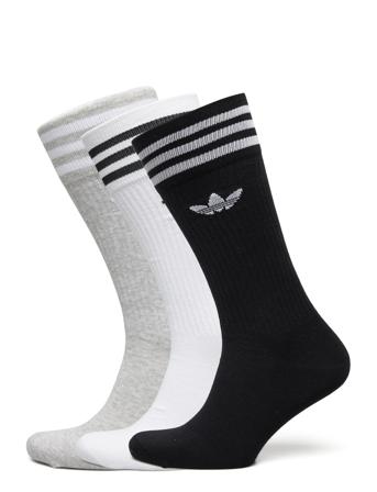 Solid Crew Sock Underwear Socks Regular Socks Sort Adidas Originals