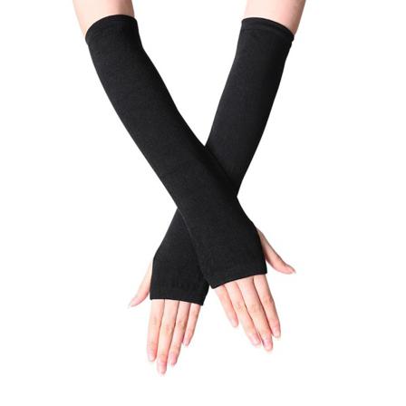1 Par Långa Fingerlösa Handske Stickning Craft Cover För