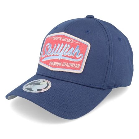 Skillfish - Blå flexfit Keps - Premium Fishing Wooly Combed Navy Flexfit @ Hatstore