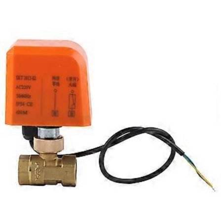 DN15 Moottoroitu Messinkinen Palloventtiili 2-Tiekäyttöinen Sähköventtiili 2-Johdin Palloventtiili AC220V