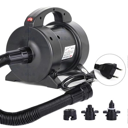 Bærbar 1600W Elektrisk Pumpe Luftmadrasspumpe Rask Oppblåsing Elektrisk Luftpumpe Inflator Deflator med 2 Dyser for Luftmadrass Flåte Båt