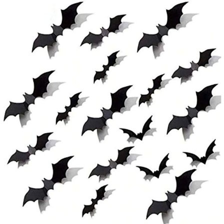 84 Halloween-fladdermusklistermärken Väggkonst 3D-klistermärken Festtillbehör Halloween
