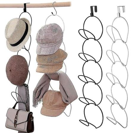 Baseballkeps Rack Hatt Display Hållare Dörr Garderob Kläder Halsduk Handduk Rund Förvaringshylla Hem Organizer Svart