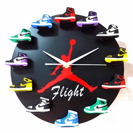 Hem 30cm AJ1-12 Väggklocka, Klocktavla för Hem Vardagsrum Kontor Kaffe Bar Dekor (JORDAN)