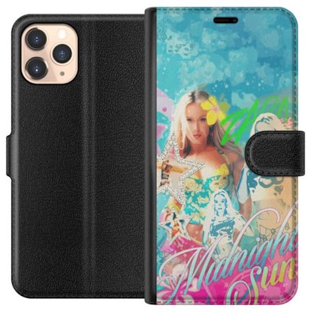 Yhteensopiva Lompakkokotelo Apple iPhone 11 Pro Seikkailumaailma Steve, Creeper ja eläimillä värikkäässä palikkagrafiikassa