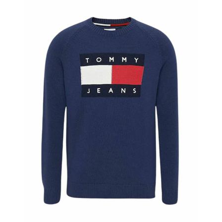 Tommy Jeans Tjm Regular Flag Trui , Blauw , Heren , Maat: M