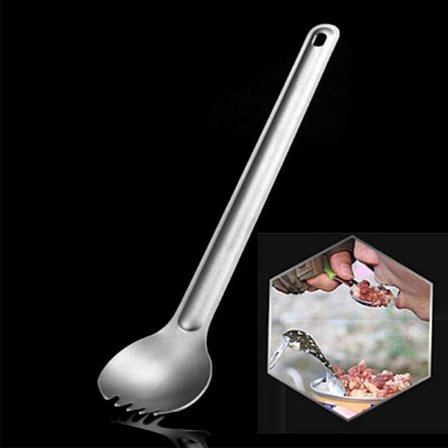 Titangaffel Långt skaft Gaffel Outdoor Camping Spork porslin