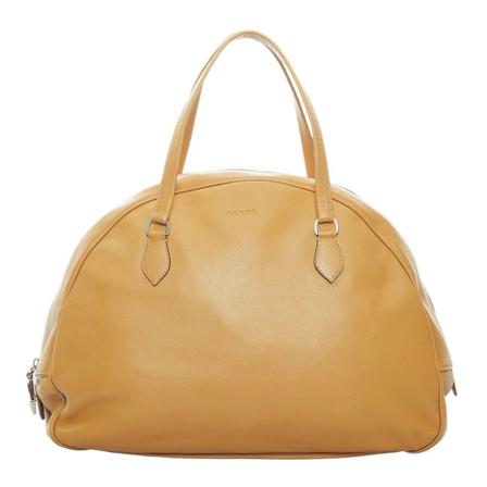 Prada Vintage Pre-owned Leather HandTas , Bruin , Dames , Maat: ONE Size Vintage Tassen