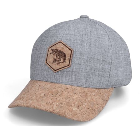 Skillfish - Pike Fish Patch Heather Grey/Cork Adjustable Adjustable Grey Cap - @ Hatstore