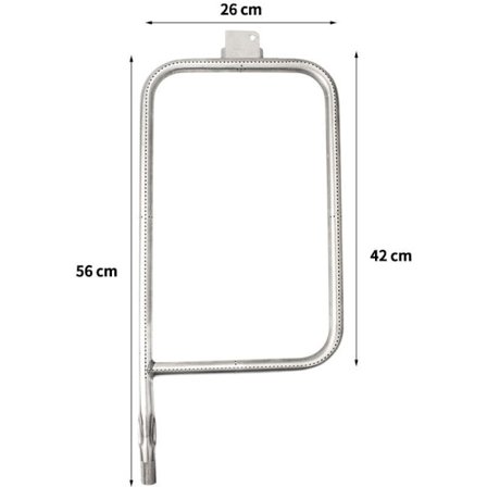 65032 60,3 CM Brännare i rostfritt stål, tillbehör för Weber Q300 Q320 Q3000 Q3200-serien grill