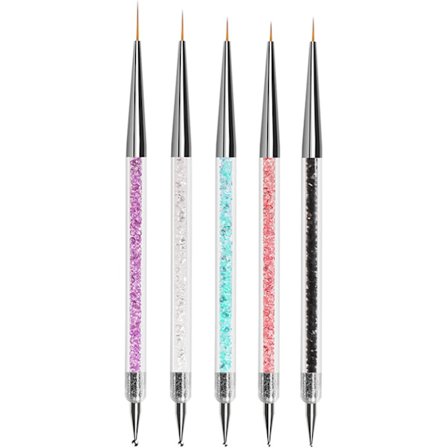 5 stk. Neglekunst Pensler, Negle Prikkeværktøj, Neglekunst Penne, Bor Tegning Negle Pensel til Neglekunst Værktøjer