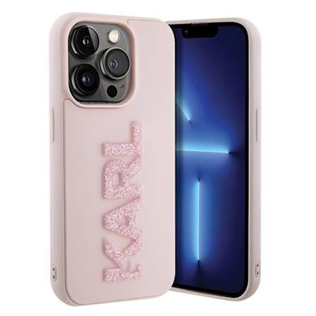 Etui til iPhone 15 Pro Max Bi-materiale Lædereffekt Rygforhøjede kanter Karl Lagerfeld Powder Pink Rosa