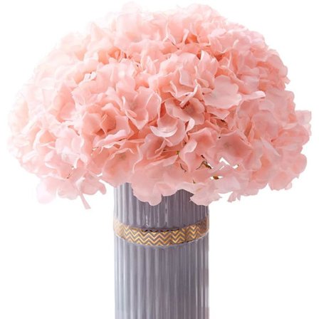 Rosa hortensia kunstige blomster falske hortensia blomsterhoder pakke med 10 for bryllupsfestbutikk brudebuketter