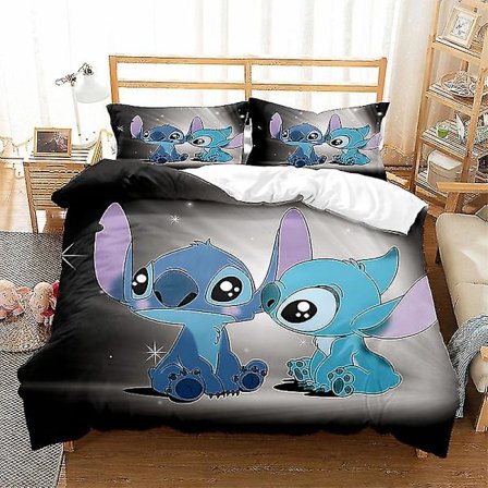 To- eller tredelt settsøm-serie 3d dynetrekk Sengesett Bursdagsjulegave A11