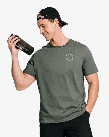 MM Sports Workout T-shirt Emblem, Faded Green - XXL