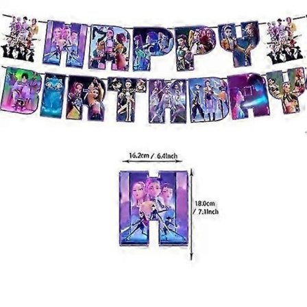 Demon Hunter Bursdagsselskapsutstyr Sett: Servise, Banner, Kaketopper og Ballonger for Barn