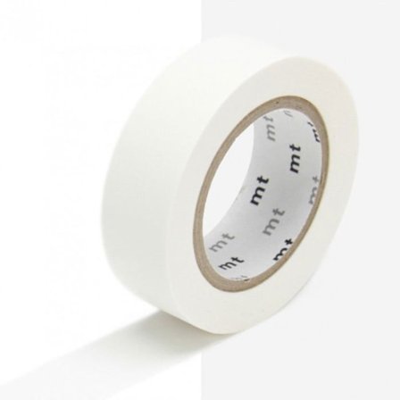 Ensfarvet malertape - mat hvid - 1,5 cm x 7 m