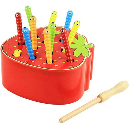 Pædagogisk legetøj til 1 2 3-årige, tidlig indlæring af fine motoriske færdigheder, frugtfangende insektspil til fødselsdagsgave, læringsspil