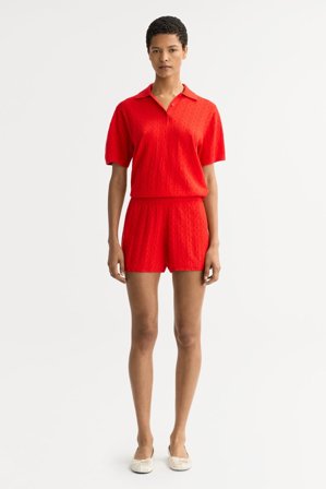 Soft Goat - Pointelle shorts - XS - Tomato