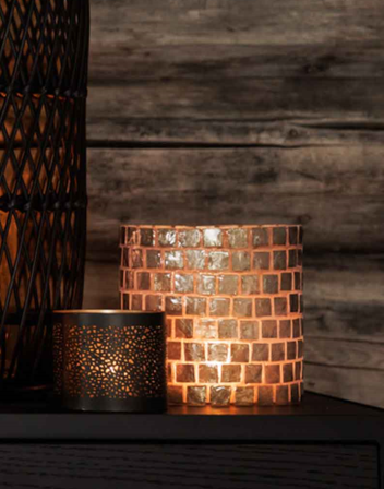 Halvor Bakke Lyslykt Capiz Brick Nougat H15