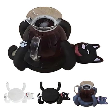 3D Print Kattebrikker, Sjove Katte Kopholder til Drikkevarer, Sjove Brikker Kattebrikker Kopkrammer Skridsikker Varmebestandig Sofabord Indretning (