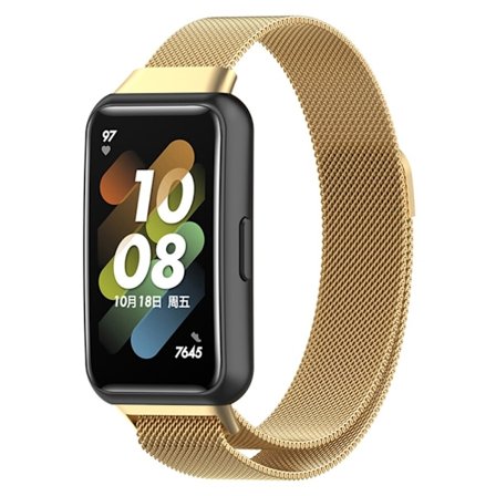 Huawei Band 7 klockarmband i randig stil - Guld