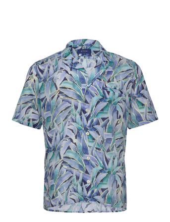 Slim Fit Casual Muslin Shirt Kortärmad Skjorta Multi/mönstrad Eton