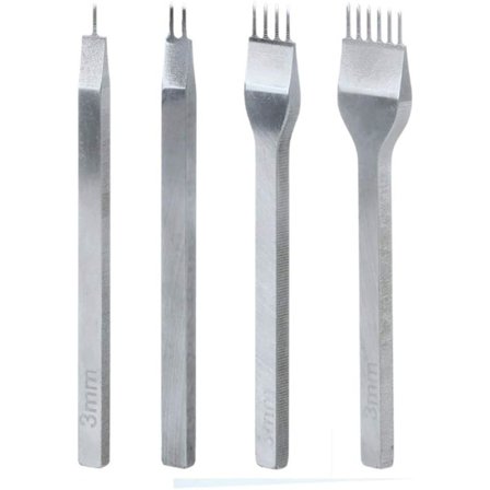 Hulltangverktøysett, 3mm DIY Lærsett, Lærhåndverk Hulltang