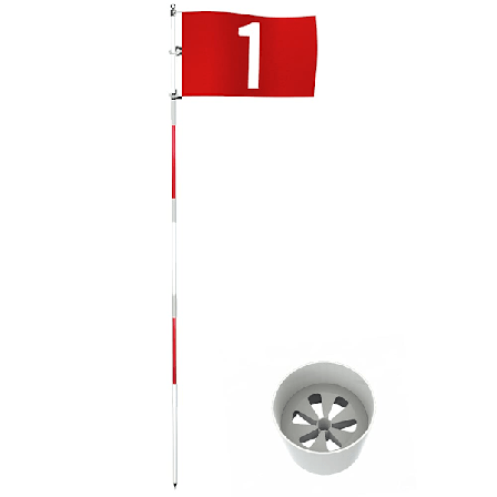 Golf Flag 180cm til Have Indendørs Yard Putting Green Golf Hul Kop og Flag til Putting Praksis