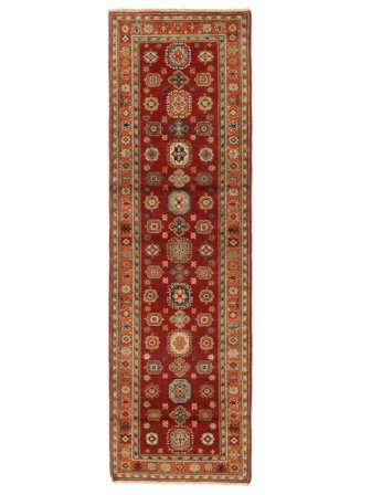 75X250 Tapis D'orient Kazak Fine De Couloir Rouge Foncé/Marron (Laine, Afghanistan)