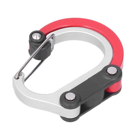 D Type Karabinkrok Multiverktøy Aluminium Legering Klips for Camping Fotturer Piknik Rød