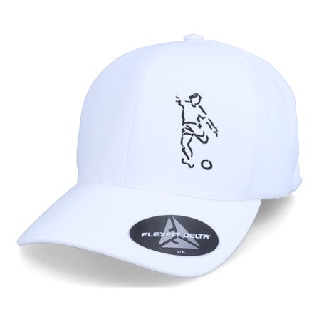 Forza - Hvid flexfit Kasket - Football Player Stencil Delta White Flexfit @ Hatstore