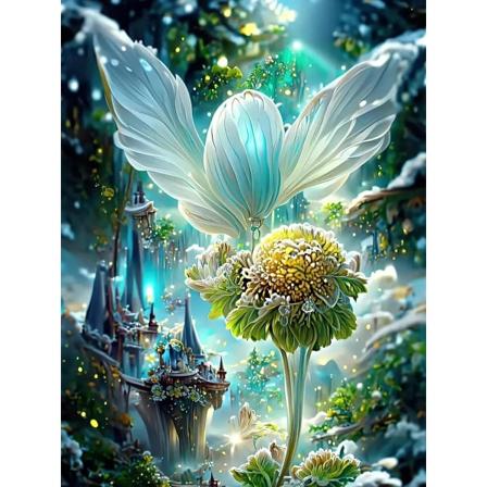 (30 × 40 cm, kukka Y) tee-se-itse diamond painting, kukat 5d timantti P