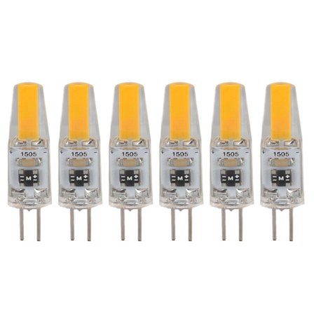 6-pack G4 LED-lampa 2W 180lm Dimbar Lampa för Bordslampa Vägglampa Ljuskrona 120V