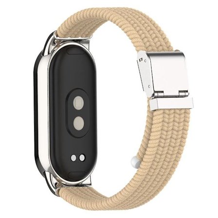 För Xiaomi Smart Band 8 flätad nylon klockarmband justerbart spänne elastiskt band