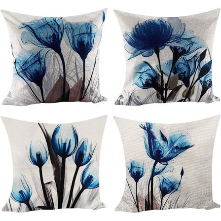 45*45cm Dekorative putetrekk Blå putetrekk Kvadratisk putetrekk