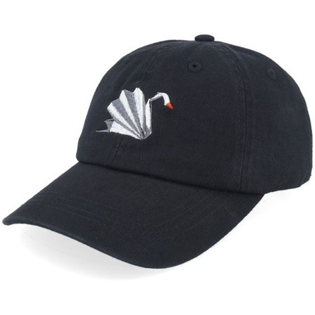 Kiddo Cap - Svart unconstructed Keps - Kids Paper Swan Black Washed Dad Cap @ Hatstore