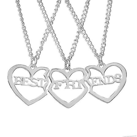 Bedste Veninde Halskæde Til 3, Søster Armbånd Til 3 Bff Matchende Hjerte Vedhæng Langdistance Venskabssmykker Fødselsdagsgave
