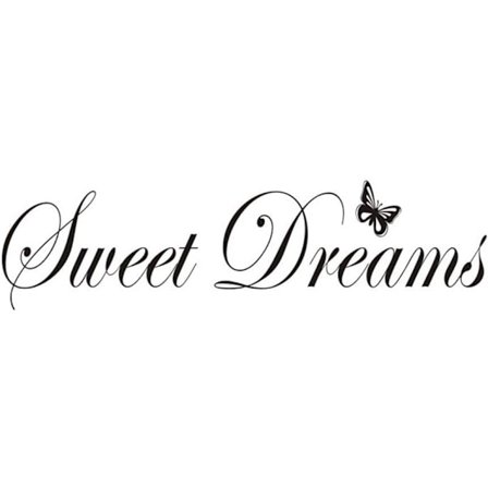 Sweet Dreams Veggdekor (57,4 cm x 15,7 cm), Vinylveggklistremerker for Soverom Treningsstudio Klasserom Hjem, Kunstdekor Qu