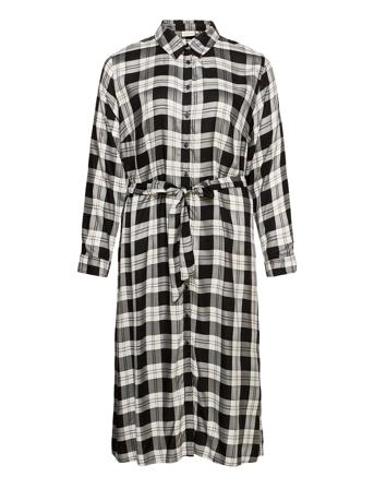 Carvikana Ls Calf Check Shirt Dress Black ONLY Carmakoma